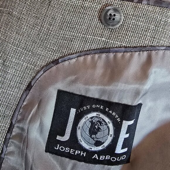 NWOT JOSEPH ABBOUD (M/L) 100% Linen Italian Fabric Herringbone in Beige - Picture 6 of 8